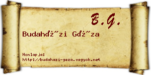 Budaházi Géza névjegykártya
